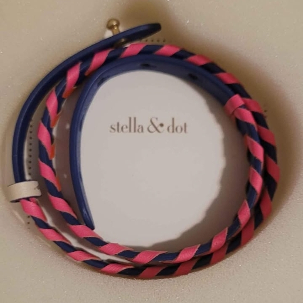 Stella & Dot Vibrant Pink and Blue Wrap Bracelet